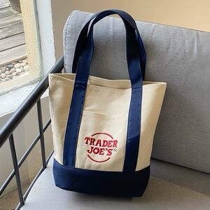 NWT Trader Joe's Mini Tote Bag in Navy